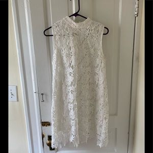Cream lace overlay dress with a bit of a collar